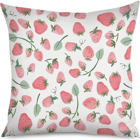 Housse de Housse Coussin Fraises Déco Chambre (1/5)