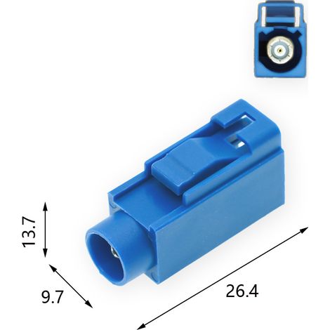 FAKRA Langkörper-Buchse Typ C, FAKRA Kfz-Stecker/Buchse SMB-J-1.5/RG316/50 (1/2)