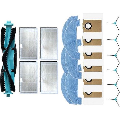 Accessoires pour aspirateur Ultenic T20 Pro : rouleau principal, brosse latérale, sac à poussière, filtre et chiffon de nettoyage. (1/5)