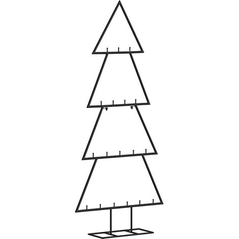 Albero di Natale Albero natalizio Albero festivo Decorativo in Metallo Nero 90 cm (1/5)
