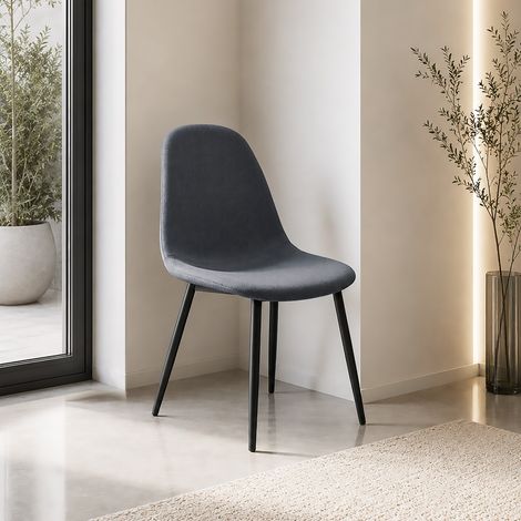 SEDIA MOD. TIKY IN METALLO NERO E TESSUTO ANTRACITE (1/5)