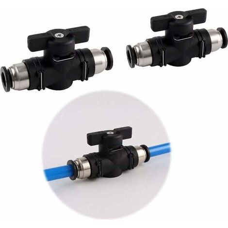 Raccordo pneumatico a spinta da 6 mm, valvola di collegamento manuale a innesto rapido, raccordo pneumatico dritto a spinta per il collegamento di tubi in nylon e polietilene PU - 10 pezzi (1/4)
