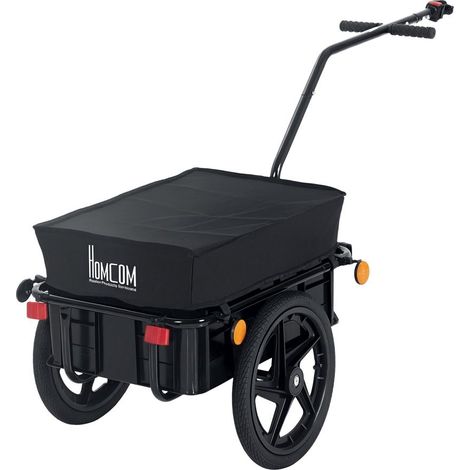 144 x 59 x 80 cm remorque vélo de transport pour courses, bagages et marchandises avec barre d'attelage universelle (1/5)