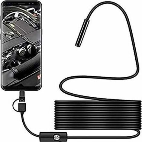 2.0 MP IP67 waterproof inspection camera – 5M semi-rigid cable – 8 adjustable LED lights – For confined spaces and underwater inspection (1/5)