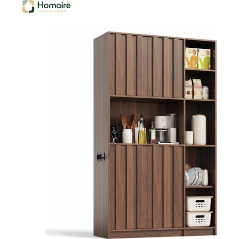 Sideboard Walnuss aus MDF 105 x 40 x 180 cm HOMAIRE (1/5)