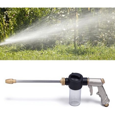 Pistolet à eau haute pression con buse réglable et fonction mousse, (argenté)