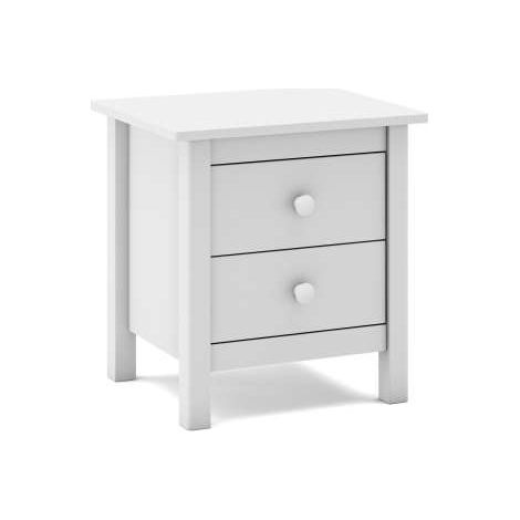Mesita de noche 2 cajones Maxi acabado blanco, 49.5cm(alto) 46cm(ancho) 35cm(fondo) (1/4)