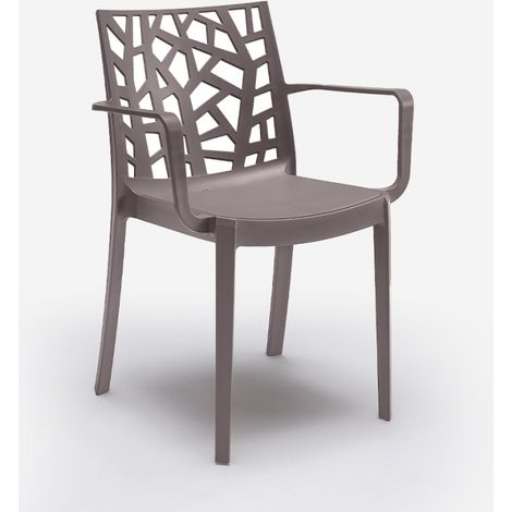 Bica – Chaise de jardin empilable en polypropylène – Accoudoirs ergonomiques – Résistante aux intempéries – Charge maximale 110 kg – Confort optimal