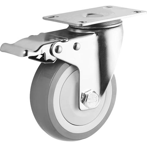 75 mm Roulettes pour Meubles Lot de 1 Roulettes Pivotantes 100 kg par Roue TPR Roulette pour Charges Lourdes
