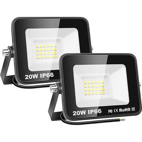2 x Outdoor LED Floodlight 20W 2000LM 6000K Cool White (1/5)