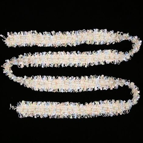 Bordure en dentelle de 2 yards de long, accessoire de décoration à faire soi-même, tissu textile décoratif pour la maison (couleurs claires) (1/5)