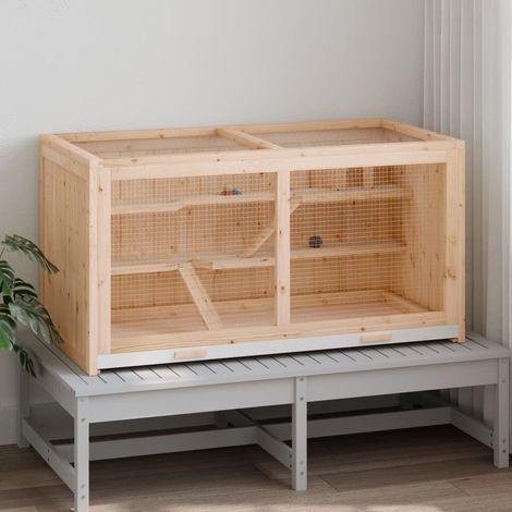 Cage à hamster 104x52x54 cm bois massif de sapin CFW18389 (1/5)