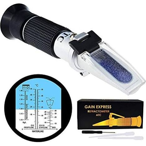 5-in-1 ATC Kfz-Batterie-Frostschutzmittel-Refraktometer für Dichte, Ethylen-Propylen-Glykol-System und Scheibenwaschflüssigkeit, Gefrierpunktprüfer - (1/5)