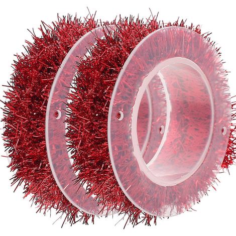 Guirlande de Noël en ruban scintillant, 4 rouleaux, rouge, accessoire de fête (1/5)