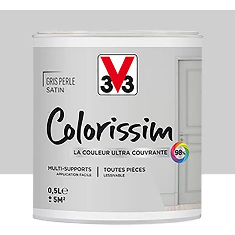 Peinture Multi-supports V33 Colorissim Satin Gris perle 0,5 L