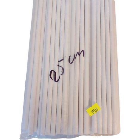 Pajitas de papel blancas desechables de 25 cm
