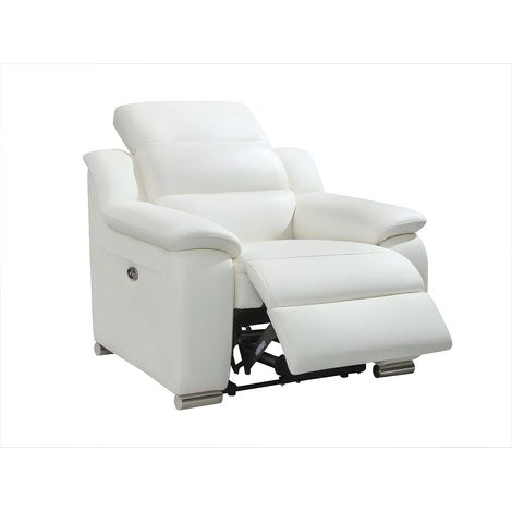 Poltrona relax elettrica in pelle Avorio - ARENA II (1/4)