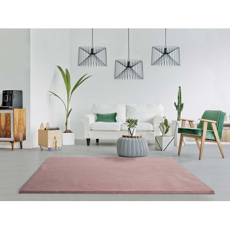 ATTICGO Tapis shaggy uni lavable en machine FOX Rose 80x150 cm (1/4)