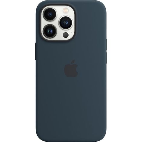 Compatible avec l'iPhone 13 Pro, coque MagSafe en silicone (bleu foncé)