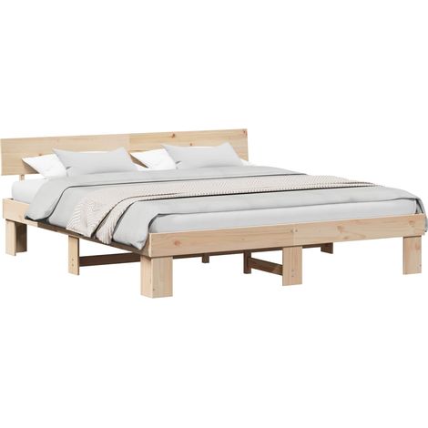 Maison Exclusive - Estructura de cama Natural 180 x 200 cm Madera (1/5)