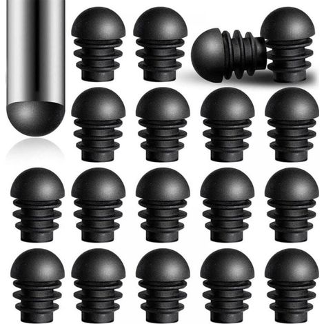 (24pcs) Round Plastic Tube Insert End Caps (15.8mm Outer Diameter), Chair Leg End Caps, Plastic End Cap Protectors (1/5)