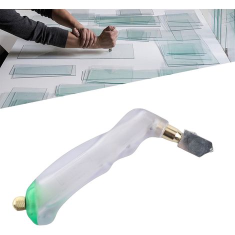 Couteau multifonctionnel à manche incurvé avec lame à rouleau pour la découpe du verre et des carreaux (1/5)