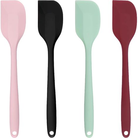 4er Set Silikon Spatel 21cm, Hitzebeständig, Teigschaber & Restelöffel