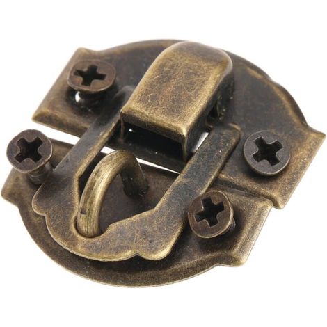 Bardusch 10pièces Fermetures vintage Loquet Serrure Fermoir Verrous vintage gaufrage Moraillon de 27 x 29mm pour des des boîtes à bijoux etc. (1/5)