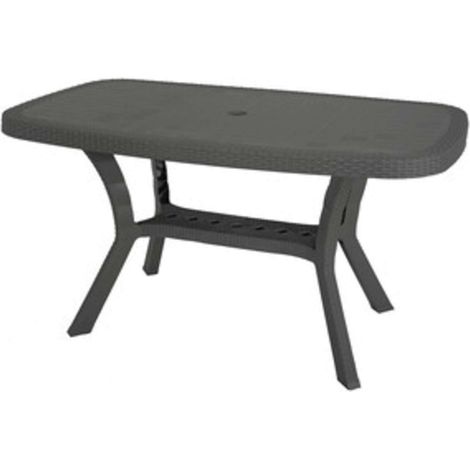 TAVOLO OTELLO RATTAN 140X82XH72CM ANTRACITE