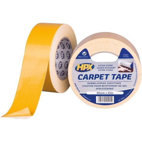 Cinta doble cara HPX gran fuerza adhesiva 50mm x 5m para moquetas y superficies rugosas