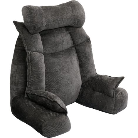 Oreiller de soutien pour lit avec accoudoirs, gris (1/5)