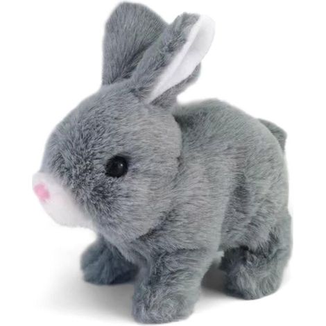 Lapins interactifs éducatifs en peluche, capables de marcher et de parler, jouet de Pâques en peluche - Gris - (1/2)