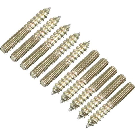 12pcs M5 x 35 mm Double Threaded Screw Bolt Hanger,Double Finished Dowel Screw Wood for Furniture Connection (1/5)