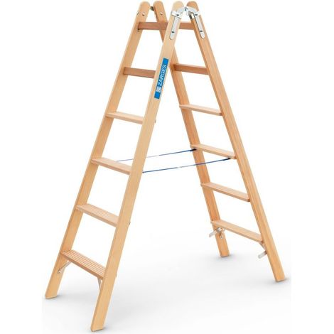 ZARGES Crestastep B - Holz-Stufenleiter 2 x 6 Stufen (1/3)