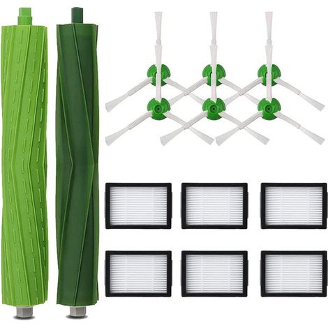 Pack d'accessoires pour Roomba E5 E6 i3 i3+ i7 j7 j7+ e5154 e5158 Kit de Remplacement Complet pour Pièces de Rechange, brosses latérales, filtres