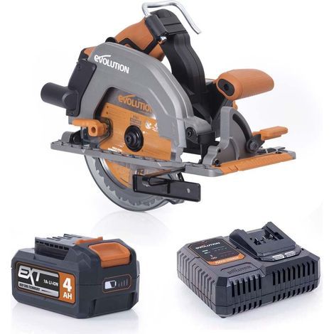Scie circulaire sans fil et sans balais 18v Li-Ion avec lame TCT multi-matériaux, coupe le bois, le métal, le plastique, guide, batterie et chargeur inclus, 185mm (1/5)
