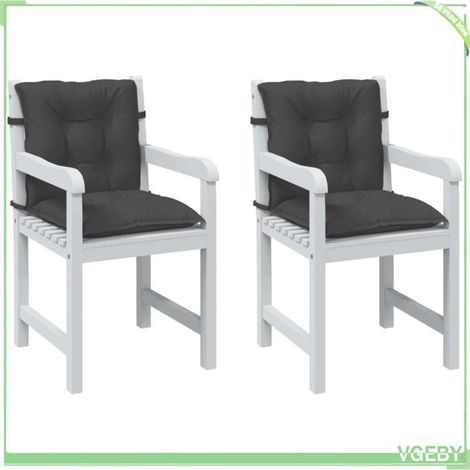 Coussins de chaise à dossier bas - FAFEISY - 4002376 - Lot de 2 - Anthracite mélangé - Fibre creuse PP (1/5)