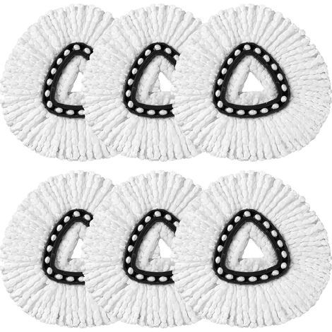 Compatible with O-Cedar EasyWring replacement heads (pack of 6) - Washable mop refills - Easy to clean (1/5)