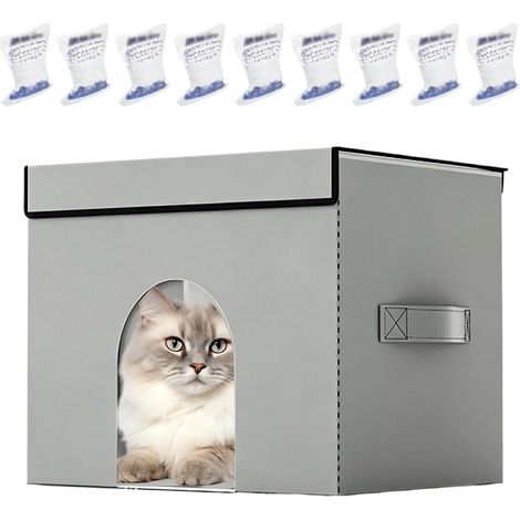 Station De Rafraîchissement pour Chats en Extérieur Nid Pliable avec 9  Maison Chats Extérieure Chatons, Chiots, Animaux Domestiques, Maison, Chambre Et Pièce (1/5)