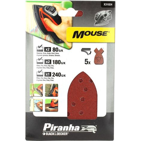 Schleifmittel Maus sortiert pro 5 für Schleifmaschine black & decker