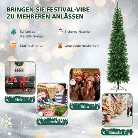 Albero di Natale a metà altezza da 210 cm con 150 luci LED