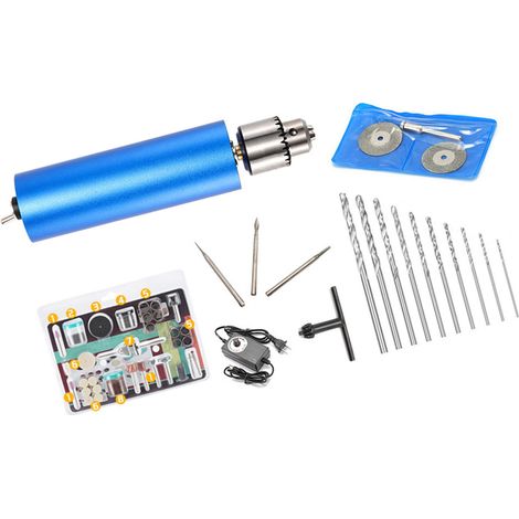 Mini meuleuse électrique à vitesse variable, outil de meulage et de gravure portatif, avec 10 forets, kit polyvalent, 750 g (1/5)