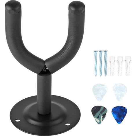 Support mural pour guitare avec 4 médiators, crochet de fixation pour guitare électrique, étui de rangement à domicile (1/5)