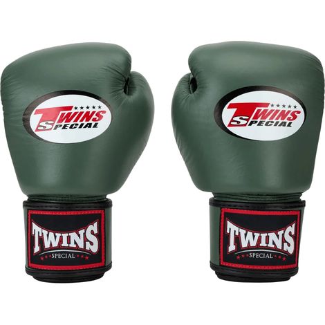 Guantes de boxeo Twins Special BGVS3 de 12 oz, color caqui. (1/5)