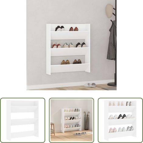 Schuhschrank - Wand-Schuhschrank Weiß 80x18x90 cm Holzwerkstoff (1/5)