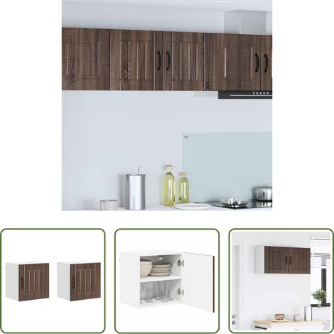 Holzschrank - Küchenschrank 2 pcs Braun Eichen-Optik 40 x 31 x 40 cm (1/5)