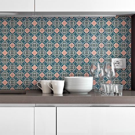 Sticker Mural Carrelage adhésif Cuisine Salle de Bain - 30 STICKERS CARRELAGES AZULEJOS ELECTRA - 30stickers10x10cm (1/5)