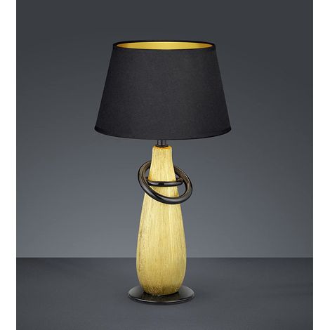 Tisch Leuchte Kabel Schalter Wohnraum Textil Lese Lampe Keramik gold Reality Leuchten R50641079 (1/5)