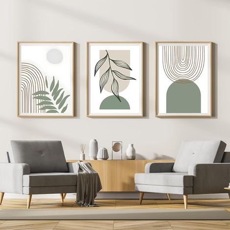 Leinwandbilder Kunstposter Abstrakt Boho Set 3PCS-50x70cm Geometrie 6 (1/5)