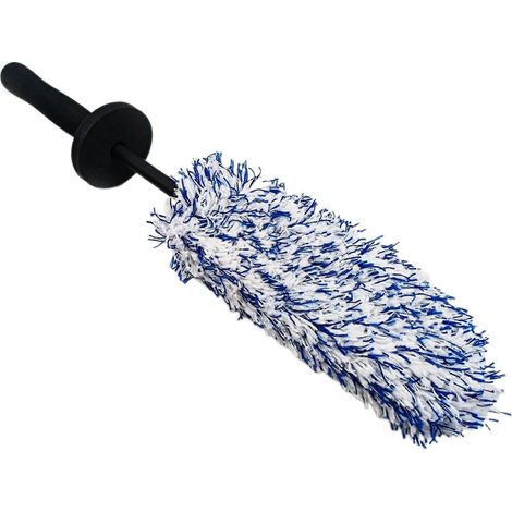 Kit de nettoyage automobile professionnel - Ensemble de 15 brosses de nettoyage auto avec plumeau en microfibre pour un nettoyage intérieur et des jantes sans rayures - Bleu (1/5)